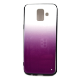 Чехол для Samsung A600 Galaxy A6 (2018) пластик с переходом без лого, силиконовые борты, фиолето