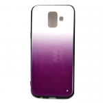 Чехол для Samsung A600 Galaxy A6 (2018) пластик с переходом без лого, силиконовые борты, фиолето