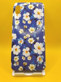 Силиконовый чехол для Samsung Galaxy A10, цветной принт, белые цветы на синем