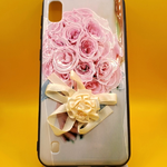 Чехол для Samsung Galaxy A10 пластик, тактильные цветы, бантик