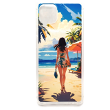 Силиконовый чехол для Samsung Galaxy A12/M12, антишок, красочный принт, девушка на пляже