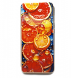 Чехол-книжка для Samsung Galaxy A50, красочный принт, дольки апельсина, золотой