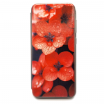 Чехол-книжка для Samsung Galaxy A50, красочный принт, красные цветы, серый