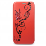 Чехол-книга Fashion Case для Samsung Galaxy A32 4G, принт, узор с бабочкой, красный