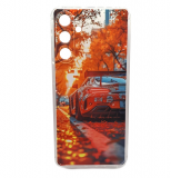 Силиконовый чехол для Samsung Galaxy A16, антишок, красочный принт, машина на осенней улице