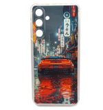 Силиконовый чехол для Samsung Galaxy A16, антишок, красочный принт, оранжевая машина на улице