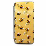 Чехол-книга Fashion Case для Samsung Galaxy A34, красочный принт, пчелки на желтом, черный