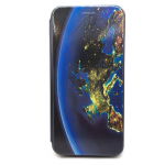 Чехол-книга Fashion Case для Samsung Galaxy A34, красочный принт, планета земля, черный