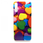 Силиконовый чехол для Samsung Galaxy A50, красочный принт, разноцветные сердечки
