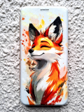 Чехол-книга Fashion Case для Samsung Galaxy A02 2021, принт, лисичка, золотой