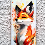 Чехол-книга Fashion Case для Samsung Galaxy A02 2021, принт, лисичка, золотой