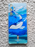 Силиконовый чехол для Samsung Galaxy A16, антишок, красочный принт, большой кит в океане