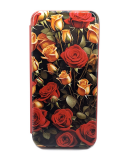 Чехол-книга Fashion Case для Samsung Galaxy A22 4G, красочный принт, красные и желтые розы, красный