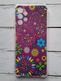 Силиконовый чехол для Samsung Galaxy A32 4G, антишок, красочный принт, цветы и бабочки на сиренев
