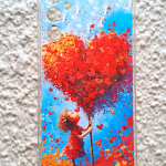 Силиконовый чехол для Samsung Galaxy A34, антишок, красочный принт, сердце абстракция