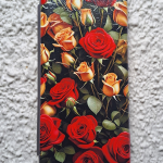 Чехол-книга Fashion Case для Samsung Galaxy A50/A50s, принт, красные и желтые розы, серый