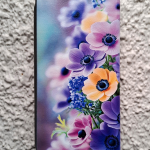 Чехол-книга Fashion Case для Samsung Galaxy A53, принт, желтые и сиреневые цветочки, серый