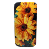 Чехол-книга Fashion Case для Samsung Galaxy A55, принт, желтые цветочки, золотой