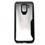 Чехол для Samsung J600F Galaxy J6 2018 прозрачная с силиконовым бампером, черный