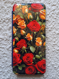Чехол-книга Fashion Case для Samsung Galaxy М32, принт, красные и желтые розы, синий