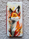 Чехол-книга Fashion Case для Samsung Galaxy М32, принт, лисичка, красный
