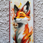 Чехол-книга Fashion Case для Samsung Galaxy М32, принт, лисичка, красный