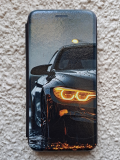 Чехол-книга Fashion Case для Samsung Galaxy М32, принт, машина с желтой фарой, черный