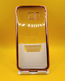Силиконовый чехол для Samsung G935F Galaxy S7 Edge прозрачный с розовой окантовкой