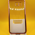 Силиконовый чехол для Samsung G935F Galaxy S7 Edge прозрачный с розовой окантовкой