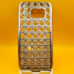Силиконовый чехол для Samsung Galaxy S7, серебряный со стразами