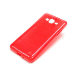Cиликон.чехол для Samsung Galaxy J1 с жесткой основой прозрачно-красный в техпаке
