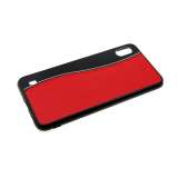 Чехол для Samsung Galaxy A40 пластик+кожа, с прострочкой, красная