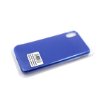 Силиконовый чехол для Samsung Galaxy A20/A30 с металлическим ободком, без лого, в блистере, синий