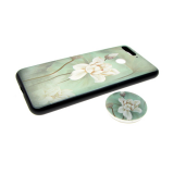 Чехол для Samsung Galaxy A40 Sheng Chang, цветы с попсокет, белый цветок