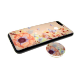 Чехол для Samsung J810F Galaxy J8 2018 Sheng Chang, цветы с попсокет, розовые цветы с бабочк