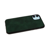 Силиконовый чехол для Iphone 5/5S эко кожа, черный борт, зеленый