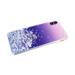 Силиконовый чехол для Xiaomi Redmi 7 однотонный с блестками-кружочками, фиолетовый