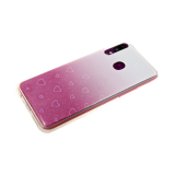 Силиконовый чехол для Huawei Honor 10i 3D сердечки с блестками, розовый