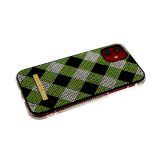 Чехол для Iphone 11 Pro шахматная доска из страз, борт из страз, салатовая