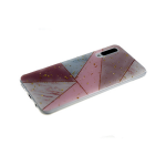 Силиконовый чехол Huawei Honor 9 Lite мраморный с золотой фольгой, прозр борт, голубо-розовый