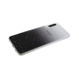 Силиконовый чехол для Xiaomi Redmi Note 9 Pro прозрачный с кусочками серебряной фольги, черный