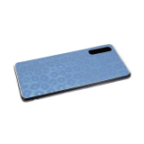 Силиконовый чехол для Samsung Galaxy A10 леопардовый принт хамелеон, прозрачный борт, голубой