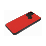 Силиконовый чехол для Huawei Honor 9c эко-кожа, черный борт, полосы по боками, 3Д камера, красный