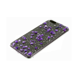 Чехол для Samsung Galaxy A51 прозрачная, с мелкой фольгой, мелкие цветные камни, фиолетовый