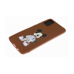 Силиконовый чехол Huawei Honor 7A Pro однотонный с цветным принтом, коричневый, мики маус