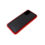 Чехол для Samsung Galaxy A02s прозрачная, цветной борт и кнопки, красная