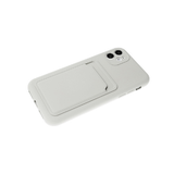 Силиконовый чехол для Iphone 12 (6.1) матовый с визитницей и защитой камеры, белый