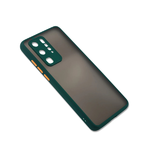 Чехол для Huawei P SMART 2021 матово-прозрачная, с защитой камеры, цветные кнопки, темно-зеленая