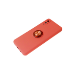 Силиконовый чехол для Realme C3 матовый с кольцом, защита камеры, малиновый