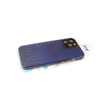 Силиконовый чехол Iphone 12 Pro (6.1) Matte TPU, ультратонкий, с металлической кнопкой, синий